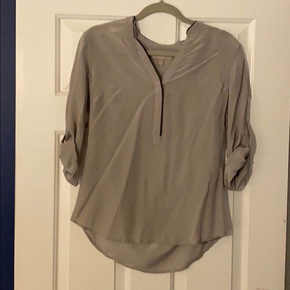 Gray Silk Top